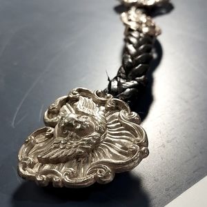 Vintage Silver Angel Leather Belt